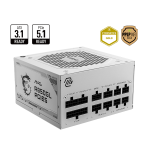 Блок питания MSI MAG A850GL PCIE5 WHITE (ATX, 850Вт, 20+4 pin, GOLD)