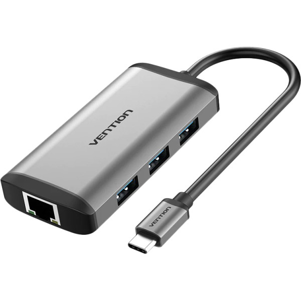 Мультифункциональный хаб Vention (USB 3.1 Type-C (m), USB Type-C (f); 3 x USB 3.0 (f); HDMI (f); RJ45; VGA (f))