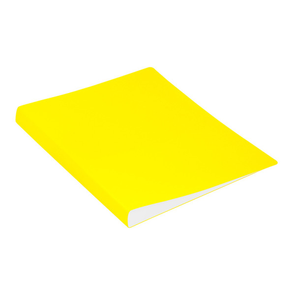 Папка с зажимом Бюрократ Double Neon DNE07PYEL (зажимов 1, A4, пластик, толщина пластика 0,7мм, карман продольный внутренний, ширина корешка 27мм, желтый)
