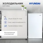 Холодильник Hyundai CO1003 (A+, 1-камерный, объем 104:94л, серебристый)