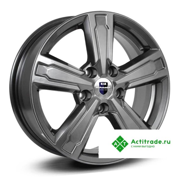 КиК Оклахома R16/6.5J PCD 5x108 ET 37 ЦО 65,1 темно - серый глянцевый