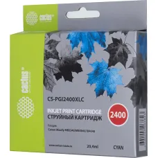 Чернильный картридж Cactus CS-PGI2400XLC (голубой пигментный; 20,4стр; MAXIFY iB4040, МВ5040, МВ5340)