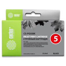 Картридж Cactus CS-PGI5BK (черный пигментный; 23,6стр; Pixma MP470, MP500, MP520, MP530, MP600, MP800, MP810, MP830, MP979, iP3500, iP4200, iP4300, iP5200, iP5300, iP6700D, MX700, MX850, iX4000, iX5000, Pro 9000, 9000Mark II) [CS-PGI5BK]