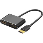 Кабель-переходник VCOM (DisplayPort (m), HDMI (f); VGA (f))