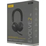 Гарнитура Jabra Evolve2 75 UC Stereo (оголовье, беспроводное/с проводом, накладные, USB Type-A, Unified Communications)