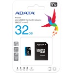Карта памяти microSDHC 32Гб ADATA (Class 10, 10Мб/с, UHS-I U1, адаптер на SD)