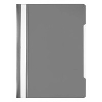 Папка-скоросшиватель Бюрократ Economy -PSE20GREY (A4, прозрачный верхний лист, пластик, серый) [PSE20GREY]