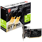 Видеокарта GeForce GT 730 902МГц 2Гб MSI (PCI-E, GDDR3, 64бит, 1xDVI, 1xHDMI)