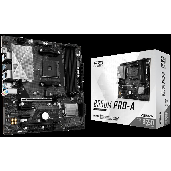 Материнская плата ASRock B550M PRO-A (AM4, AMD B550, xDDR4 DIMM, microATX, RAID SATA: 0,1,10)