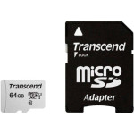 Карта памяти microSDXC 64Гб Transcend (Class 10, 100Мб/с, UHS-I U1, адаптер на SD)