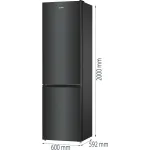 Холодильник Gorenje NRK6202EBXL4 (No Frost, A++, 2-камерный, объем 353:243/110л, 60x200x59.2см, черный)