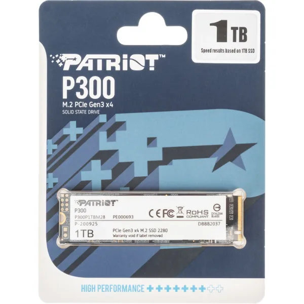 Жесткий диск SSD 1Тб Patriot Memory (2280, 2100/1650 Мб/с, 260000 IOPS, PCI-E, для ноутбука и настольного компьютера)