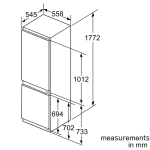 Холодильник полностью встраиваемый Bosch KIN86AF3M8 (A+, 558x1770x554см)
