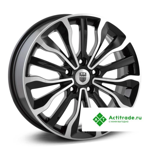КиК Атакама R17/6.5J PCD 5x114,3 ET 40 ЦО 67,1 черный с полированной лицевой поверхностью