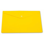 Конверт на кнопке Бюрократ PK803ANYEL (A4, пластик, непрозрачный, толщина пластика 0,18мм, желтый)