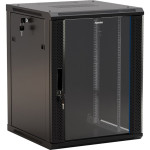 Шкаф коммутационный настенный Hyperline TWB-1566-GP-RAL9004 (15U, 600x600мм, IP20, 60кг)