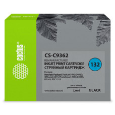 Чернильный картридж Cactus HP 132 CS-C9362 (оригинальный номер: №132; черный; 7стр; DJ 5443, D4163, DJ 6215, PS 2573, C3183, D5163, PSC 1513)