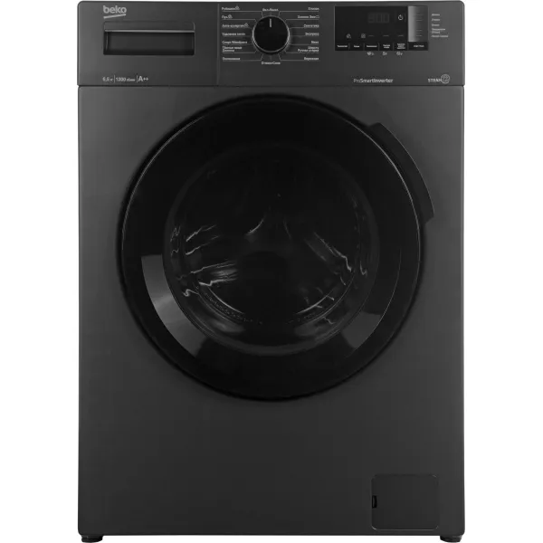 Стиральная машина Beko WSPE6H612A(фронтальная средняя, класс стирки/отжима/э.потребления: A/B/A , макс: 6,5кг, 1200 об/мин, инвертер, 60x84x44см, антрацит)