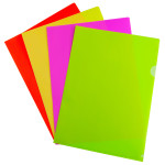 Папка-уголок Бюрократ Double Neon DNECLETT (A4, пластик, толщина пластика 0,18мм, салатовый)