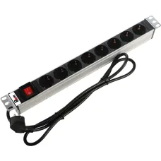 Блок распределения питания ЦМО R-16-8S-V-440-1.8 (16А, горизонтальное, 8xSchuko, базовые, Schuko, 1,8м)