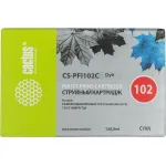 Чернильный картридж Cactus CS-PFI102C (синий; 130стр; IP iPF500, iPF600, iPF700, MFP M40, iPF765, LP17, LP24)