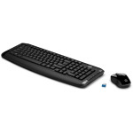 Клавиатура и мышь HP и 3ML04AA Wireless Keyboard and Mouse 300 Black USB (радиоканал, классическая мембранная, 114кл, светодиодная, кнопок 3, 1600dpi)