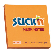 Блок самоклеящийся Hopax 21164 (бумага, оранжевый, 76x76мм, 100листов, 70г/м2)
