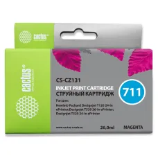 Чернильный картридж Cactus HP 711 CS-CZ131 (пурпурный; 26стр; 26мл; DJ T120, T520, 530) [CS-CZ131]