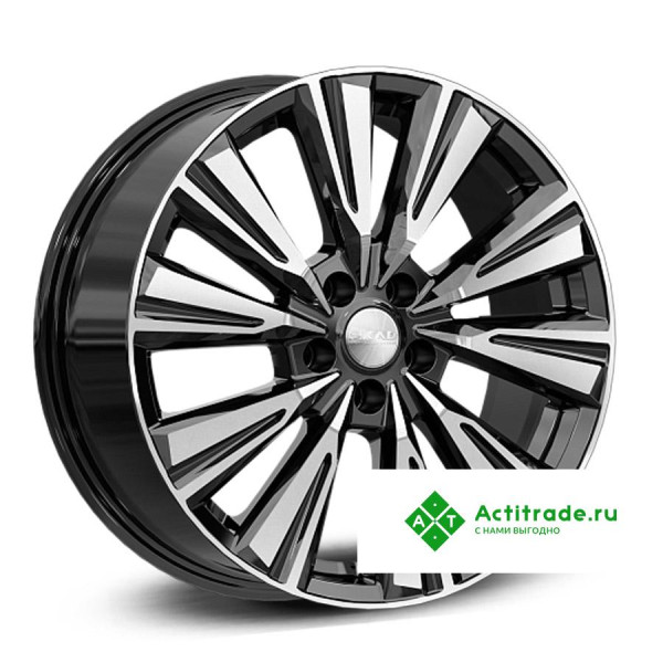 Скад Линней R18/7.5J PCD 5x108 ET 45 ЦО 67,1 черный с полированной лицевой поверхностью