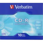 Диск CD-R Verbatim (0.68359375Гб, 52x, slim case, 10)