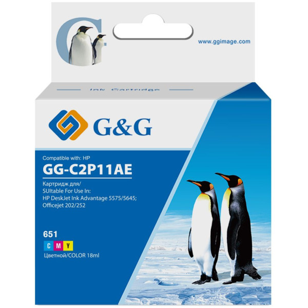 Картридж G&G GG-C2P11AE (многоцветный; 18стр; DeskJet 5575, 5645)