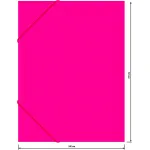 Папка на резинке Бюрократ Double Neon DNE510PINK (A4, пластик, толщина пластика 0,5мм, ширина корешка 30мм, розовый)