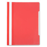 Папка-скоросшиватель Бюрократ -PS-K20RED (A4, прозрачный верхний лист, пластик, карман на лицевой стороне, красный)