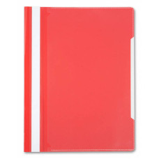 Папка-скоросшиватель Бюрократ -PS-K20RED (A4, прозрачный верхний лист, пластик, карман на лицевой стороне, красный)