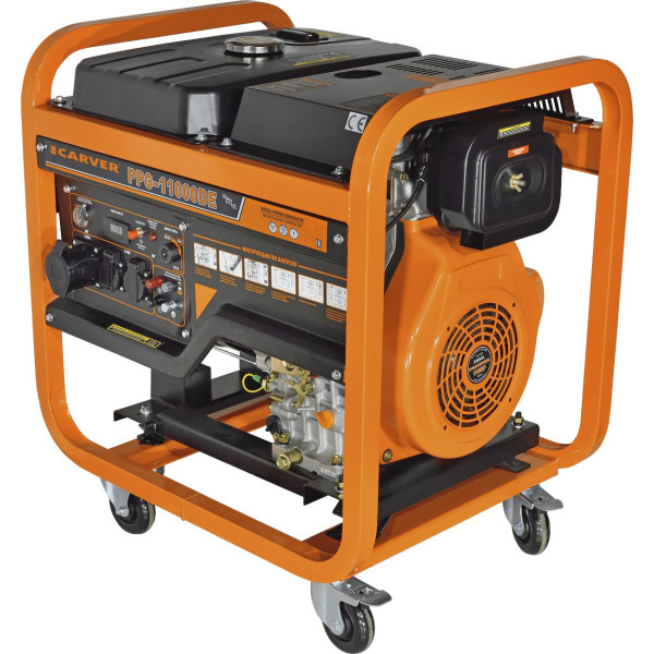 Электрогенератор Carver PPG-11000DE (дизельный, однофазный, пуск ручной/электрический, 10,4/8,5кВт, непр.работа 6ч)