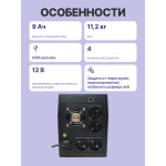 ИБП Powerman Back Pro Plus 2000 BA (Line-Interactive, 2000ВА, 1200Вт, 4xCEE 7 (евророзетка))