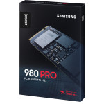 Жесткий диск SSD 250Гб Samsung 980 Pro (M.2, 6400/2700 Мб/с, 600000 IOPS, PCI-E, 512Мб, для ноутбука и настольного компьютера)