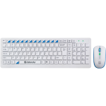 Клавиатура и мышь DEFENDER Skyline 895 Nano White USB (радиоканал, классическая мембранная, 107кл, светодиодная, кнопок 4, 2000dpi)