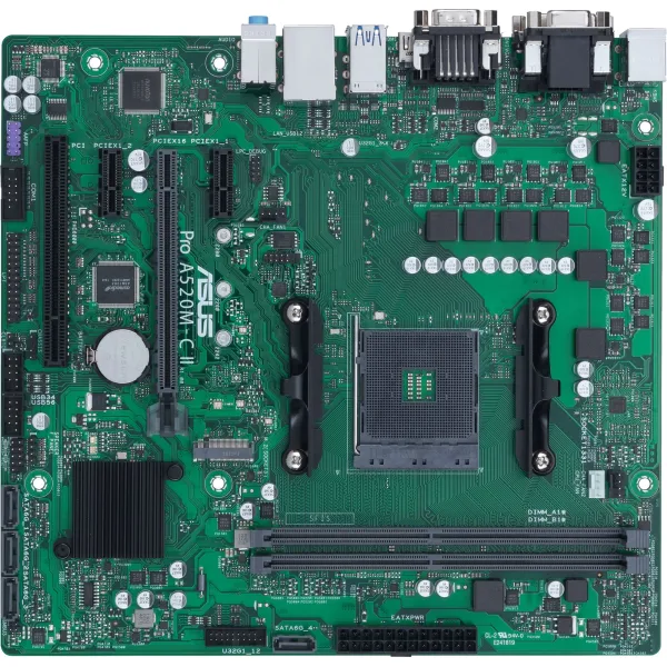 Материнская плата ASUS PRO A520M-C II/CSM (AM4, A520, 2xDDR4 DIMM, microATX, RAID SATA: 0,1,10)