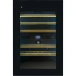 Винный шкаф с открытой панелью Hyundai HBWC 0865 DCT (G, 1-камерный, объем 145:145л, 59x88.5x56.3см, черный)