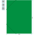 Папка-короб Бюрократ -BA40/07GRN (A4, пластик, толщина пластика 0,7мм, на резинке, ширина корешка 40мм, зеленый)