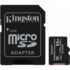Карта памяти microSDXC 64Гб Kingston (Class 10, 100Мб/с, UHS-I, адаптер на SD) [SDCS2/64GB]