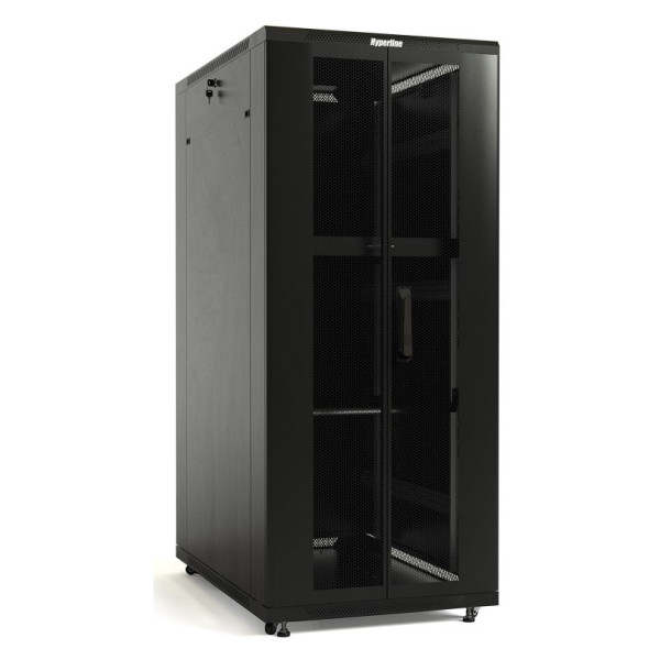 Шкаф серверный напольный Hyperline TTB-2261-DD-RAL9004 (22U, 600x1166x1000мм, IP20, 800кг)