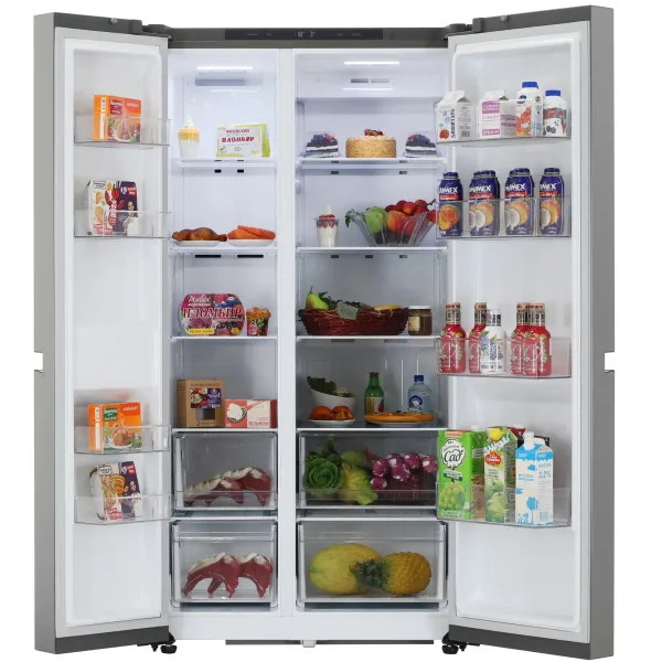 Холодильник LG GC-B257KMHW (No Frost, A+, 2-камерный, Side by Side, объем 703:432/271л, инверторный компрессор, серебристый)