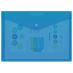 Конверт на кнопке Бюрократ PK804A5BLU (A5, пластик, толщина пластика 0,18мм, синий)
