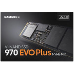 Жесткий диск SSD 250Гб Samsung 970 Evo Plus (M.2, 3500/2300 Мб/с, 550000 IOPS, PCI-E, 512Мб, для ноутбука и настольного компьютера)