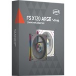Кулер PCcooler F3 X120R Reverse ARGB (28,4дБ, 25x120x120 мм)