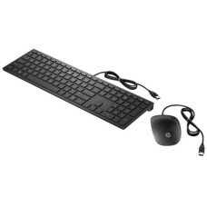 Клавиатура и мышь HP и 4CE97AA Wired Keyboard and Mouse 400 Black USB (классическая мембранная, 104кл, светодиодная, кнопок 3) [4CE97AA]