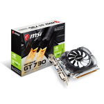 Видеокарта GeForce GT 730 700МГц 4Гб MSI (PCI-E 16x 2.0, DDR3, 128бит, 1xDVI, 1xHDMI)