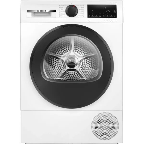 Сушильная машина Bosch WQG24501BY (Heat Pump (тепловой насос), D, макс.загрузка 9 кг, 14 программ, уровень шума 62 дБ)